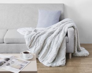 Faux Fur Patterned Throw